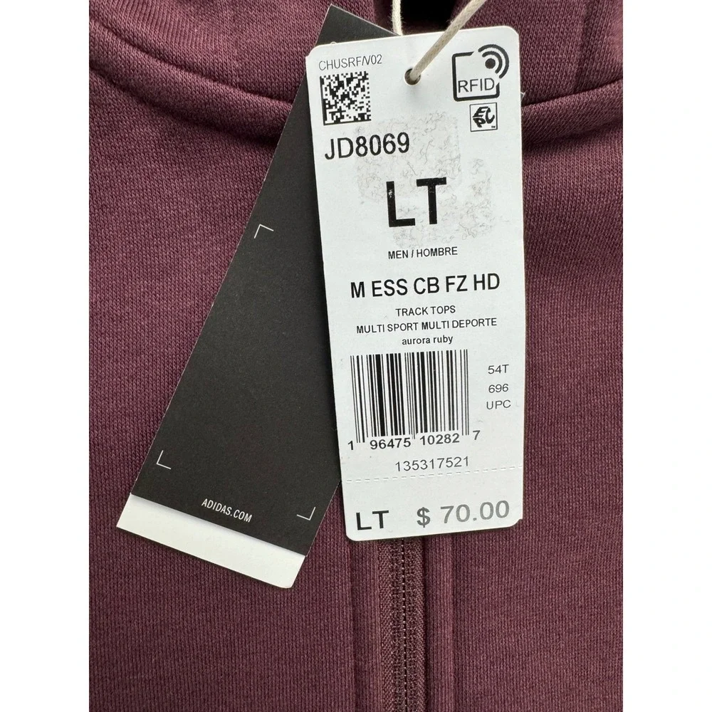 Adidas Men LT Regular Track Multi Sport‎ Full Zip Hoodie Aurora Ruby, soft cozy